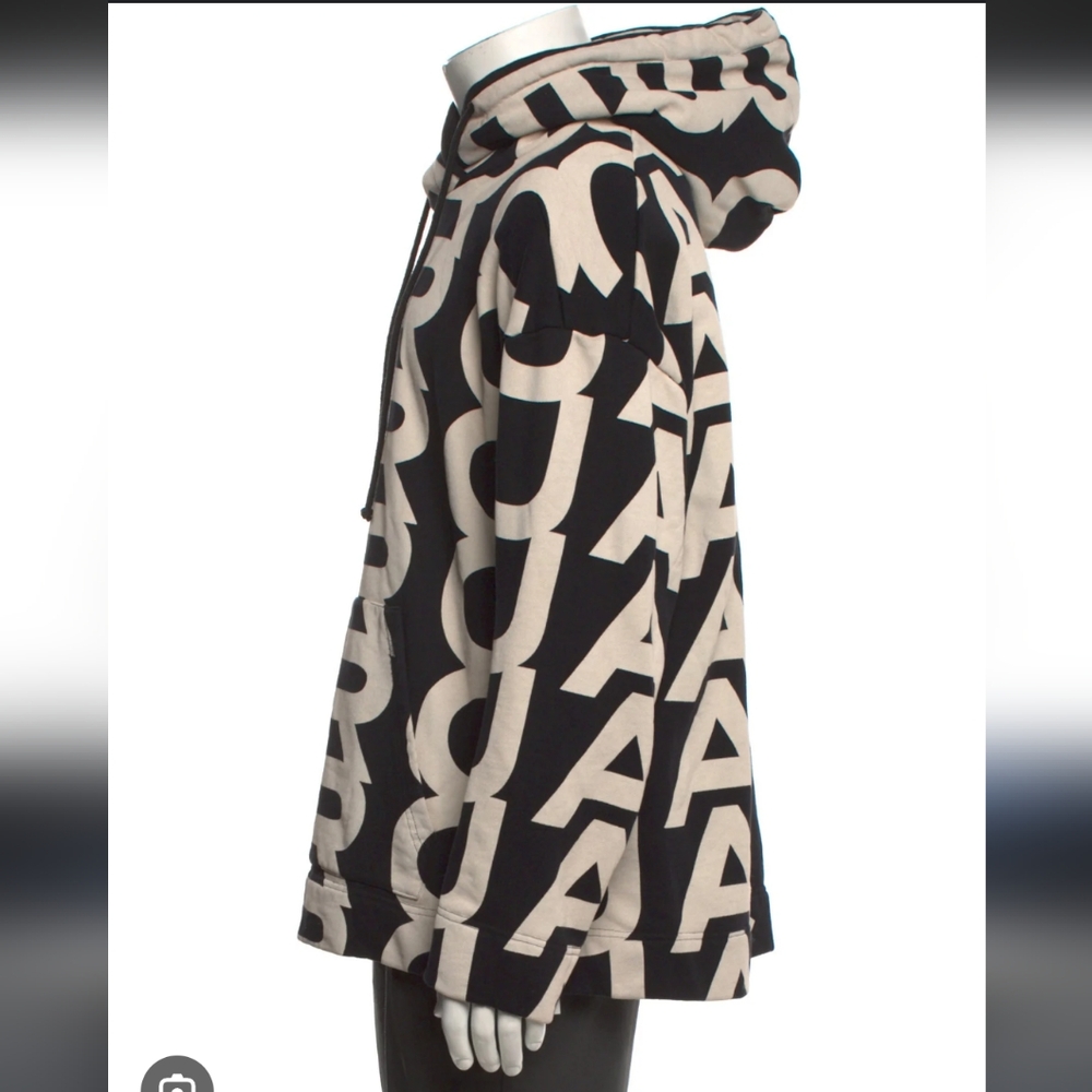 Marc Jacob’s Unisex OVERSIZED Logo Hoodie black Beige Sz XL - Picture 8 of 16